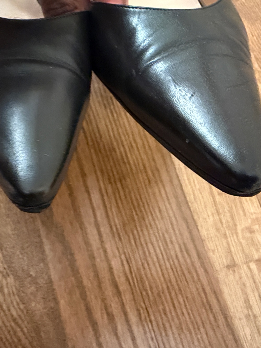 Manolo Blahnik Black Pointed Slingback Heels - Picture 5 of 6